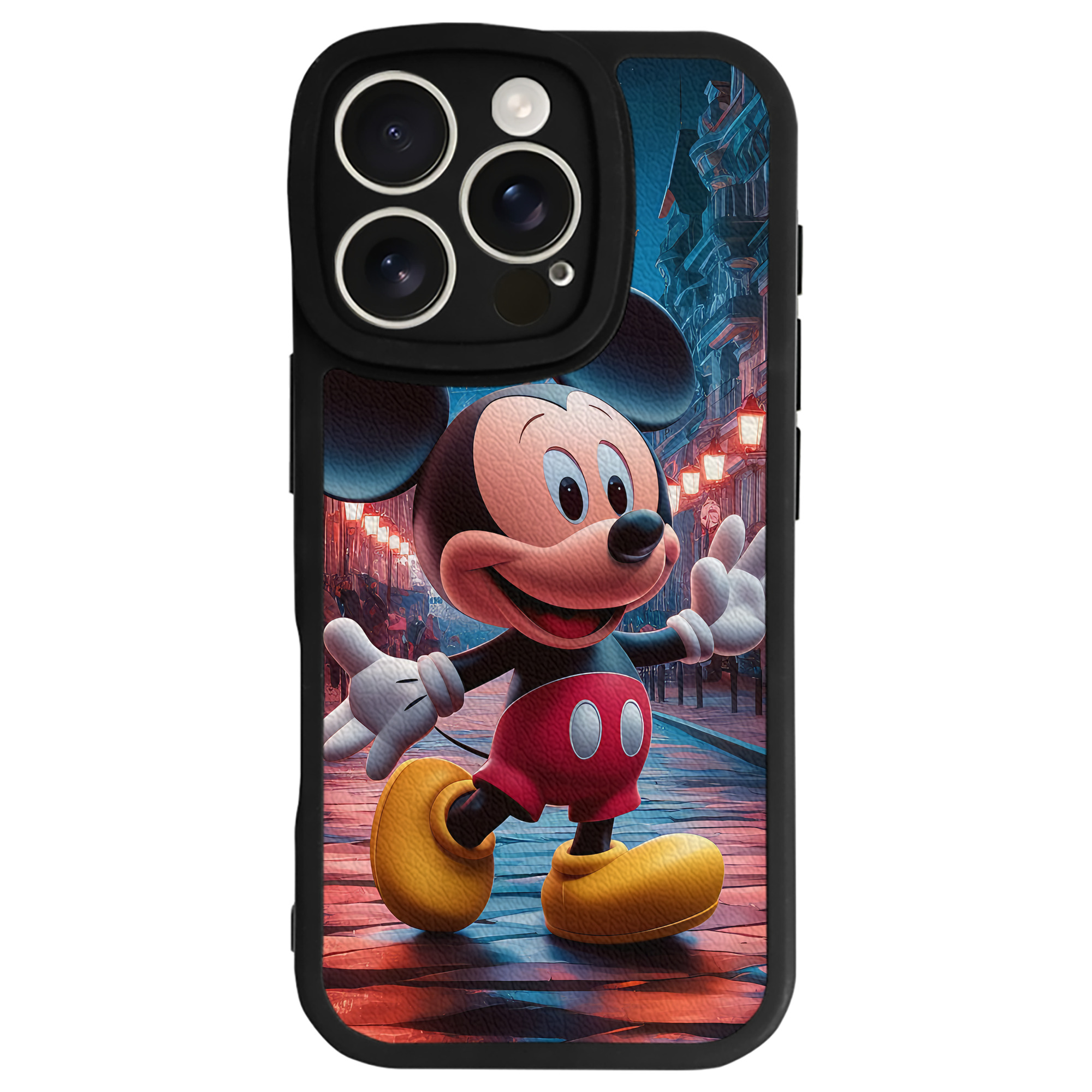 （画像用） ミッキーマウス Mickey Mouse 【iPhone 16シリーズ対応】シリコンスマホケース（レザー調） 材質：シリコン